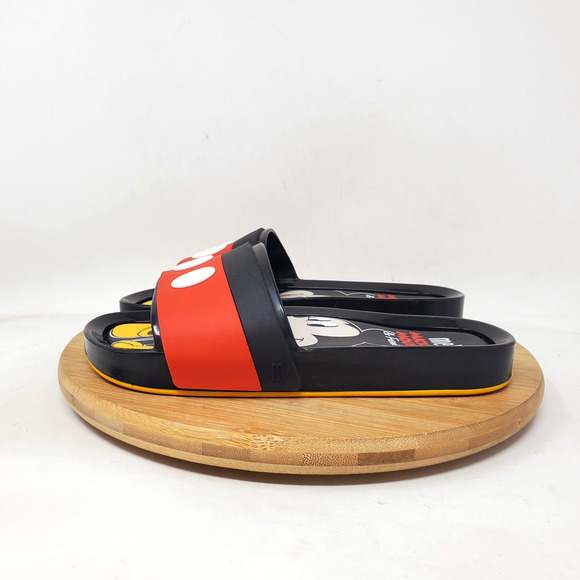Melissa Disney Mickey Sandals Kids 1 Black‎ Red Belt Jelly Slide Shoes - Picture 2 of 11